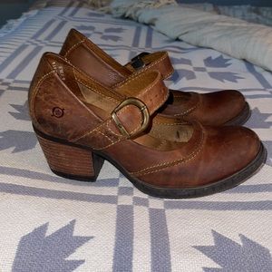Born MaryJane leather wedges